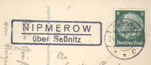 Nipmerow Posthilfsstellenstempel auf AK  Cap Arkona o 26.5.1931