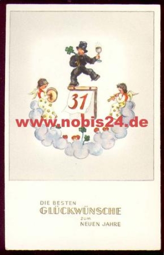 Chimney sweep with calendar and angel * approx. 1940