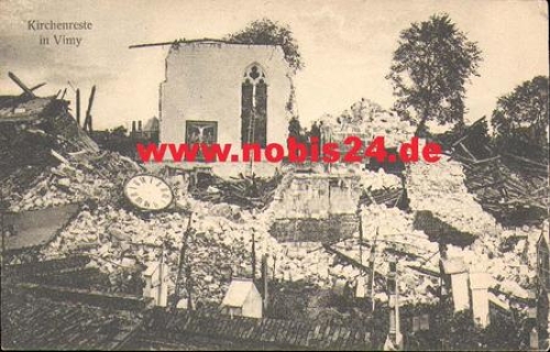 Vimy Kirchenreste Zerstörung 1.WK  Ansichtskarte *ca. 1916