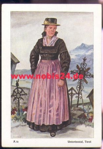 Unterinntal Tirol traditional costume artist card Possel *approx. 1940