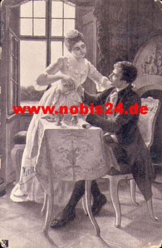 Couple drinking coffee o 18.7.1908