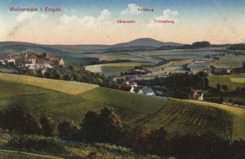 09429 Wolkenstein mit Poehlberg Baerenstein und Fichtelberg * 1914