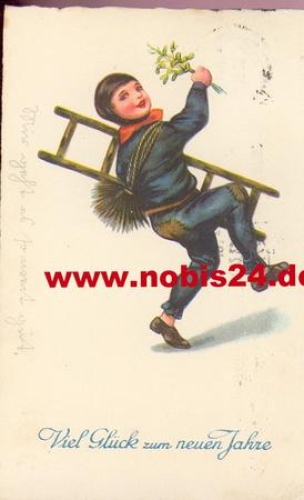 Chimney sweep with ladder New Year o 30.12.1929