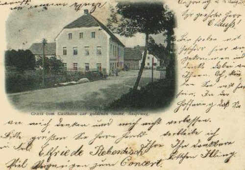 09517 Ansprung bei Zoblitz Gasthaus zur goldenen Sonne o 2.8.1900