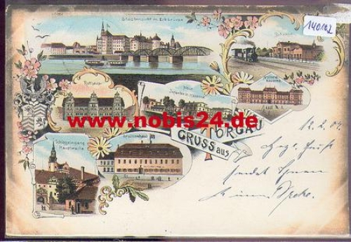 04860 Torgau Farblitho, Bahnhof o 13.2.1904