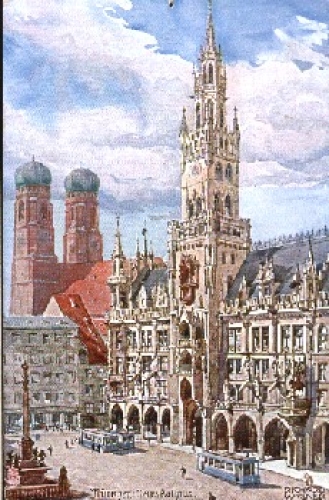 München Neues Rathaus Künstlerkarte Richard Wagner * ca. 1920
