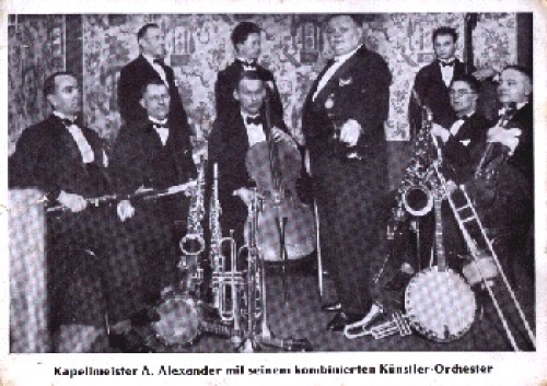 Jazz band with Kapellmeister A. Alexander, * approx. 1950