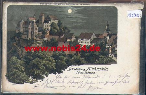 01848 Hohnstein with hotel Moonlight card o 22.10.1899