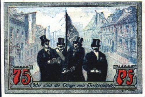 03238 Finsterwalde city emergency money 75 Pfg. Singer * 1921