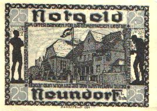 39418 Neundorf Anhalt voucher for 25 pfennigs 1.9.1921