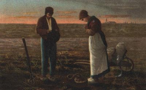 Agriculture Fieldwork Prayer artist card gebr. circa 1915