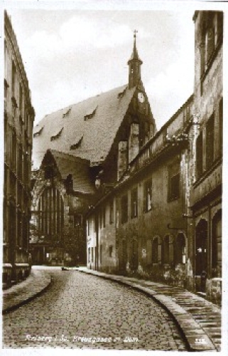 09599 Freiberg Kreuzgasse mit Dom * ca. 1930