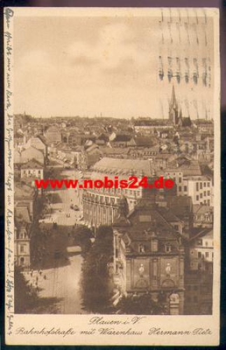 08523 Plauen Bahnhofstrasse Warenhaus Hermann Tietz o 2.1.1928