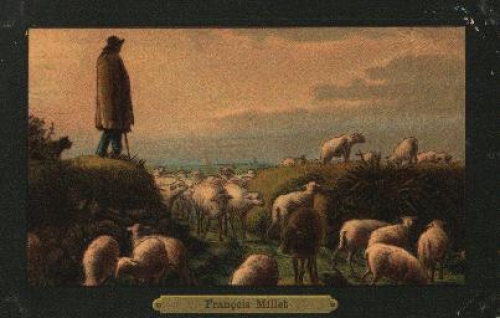 Schafe Künstlerkarte Francois Millet o 1906