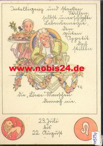 Sign of the zodiac, Leo with characteristics, No. 860/8 * approx. 1950