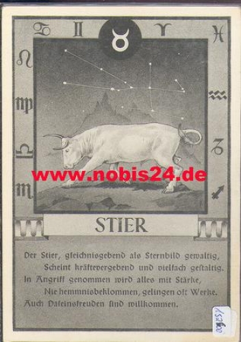 Zodiac sign, Taurus with characteristics * approx. 1950