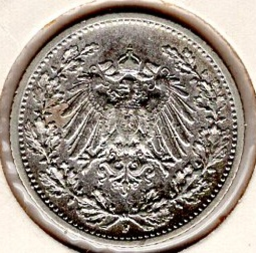 1/2 Mark 1905 G German Empire Silver Coin