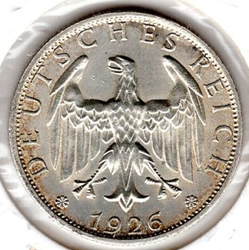 2 Mark 1926 A Weimar Republic Silver Coin