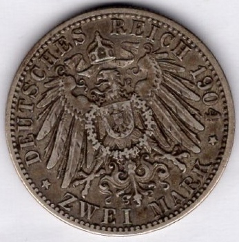 2 Mark Bavaria 1904 Otto Silver Coin