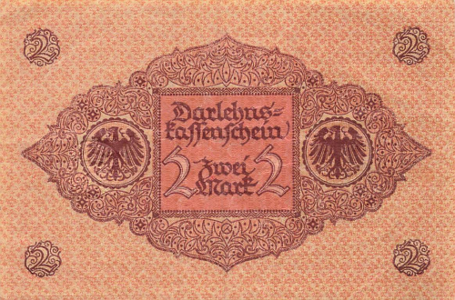 2 Mark Darlehnskassenschein German Reich 1920