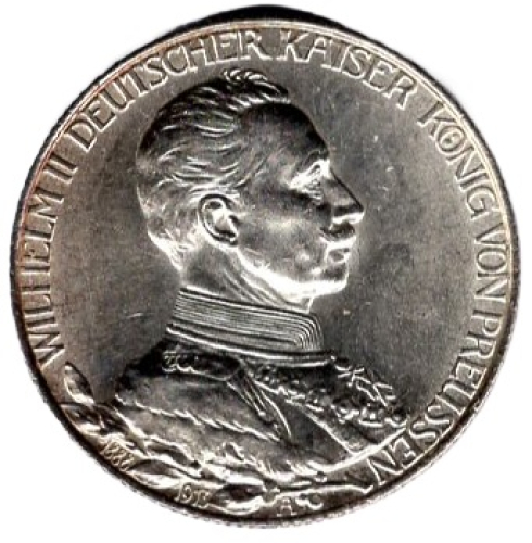 2 Mark Preussen 1913 Kaiser Wilhelm II in Uniform