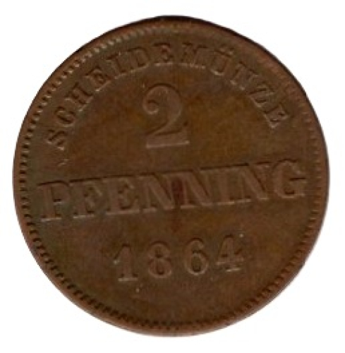 2 Pfennig Bayern 1864 Maximilian II. Joseph