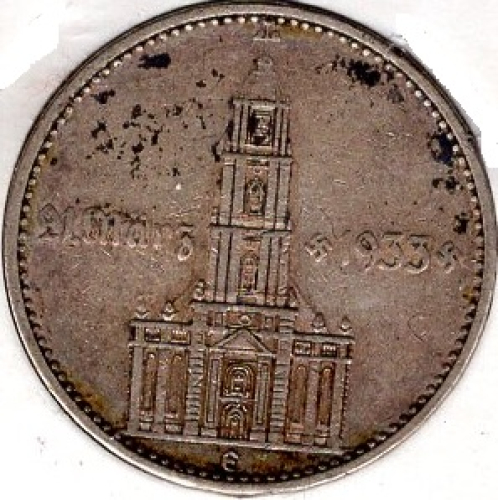 Jäger 0355 - 2 Reichsmark 1934 A Garnisonskirche mit Datum Silbermünze Deutsche Reich