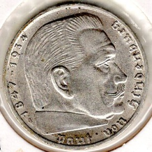 2 Reichsmark 1937 A Hindenburg