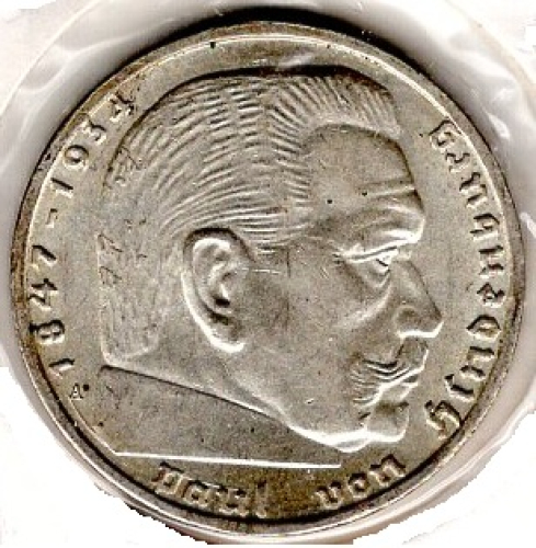 Jäger 0366 2 Reichsmark 1939 A Hindenburg Silbermünze Deutsches Reich