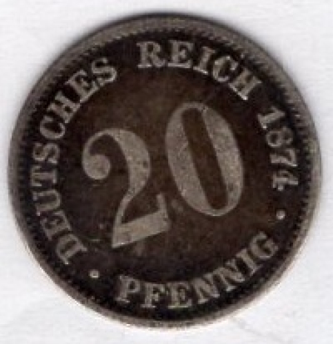 20 Pfennig 1874 A Imperial Silver Coin