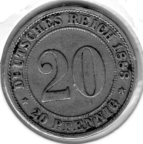 20 Pfennig 1887 J German Empire