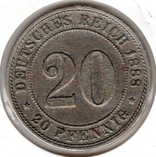 20 Pfennig 1888 G Deutsches Kaiserreich