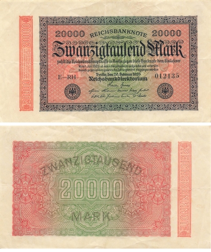20000 Mark Reichsbanknote 20. Februar 1923 RO84f DEU-95f