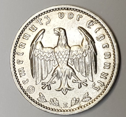 1934 E 1 Reichsmark uncirculated Jäger 354