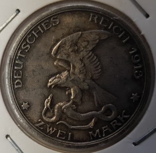 2 Mark Prussia 1913 eagle beats snake