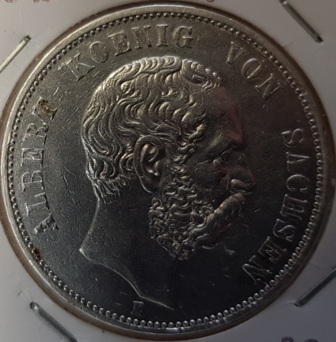 5 Mark Sachsen 1902  König Albert vz+