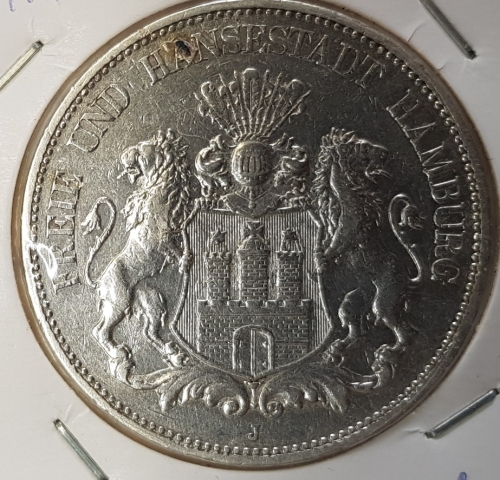 5 Mark Hamburg 1901 silver coin