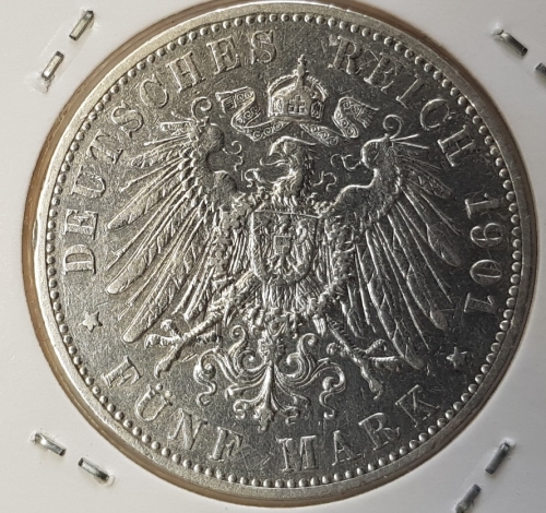 5 Mark Hamburg 1901 silver coin