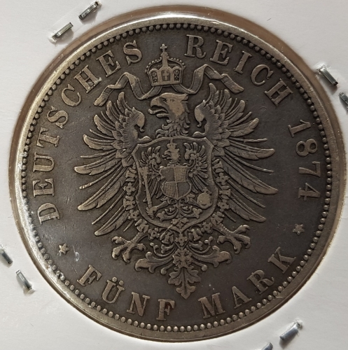 5 Mark PRUSSIA 1874 A Wilhelm I.