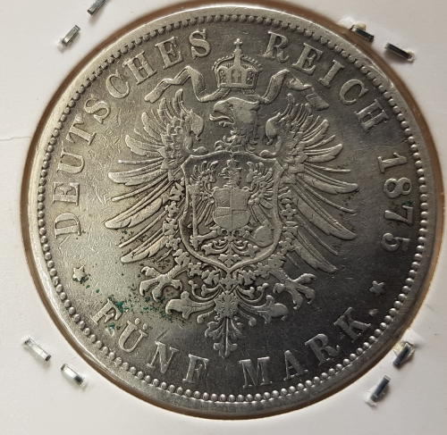 5 Mark PREUSSEN  1875 B