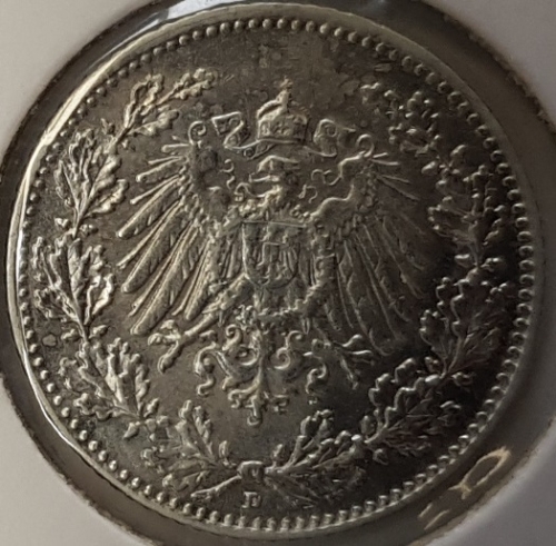 1/2 Mark 1916 D vz-stgl +