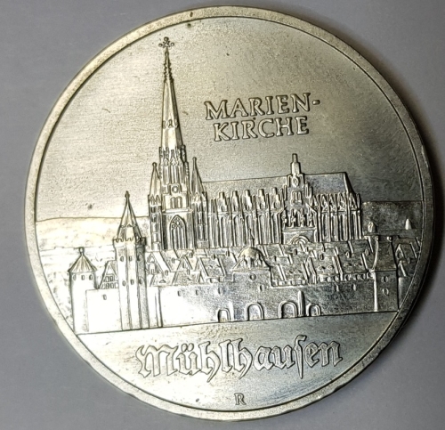 5 Mark 1989 Muehlhausen Marienkirche