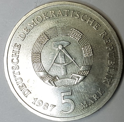 5 Mark 1987 Berlin Rote Rathaus