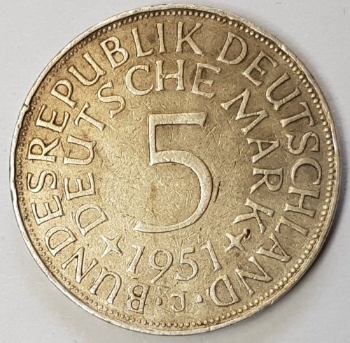 5 D-Mark 1951 J