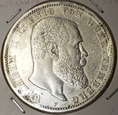 5 Mark 1907 Württemberg Wilhelm II