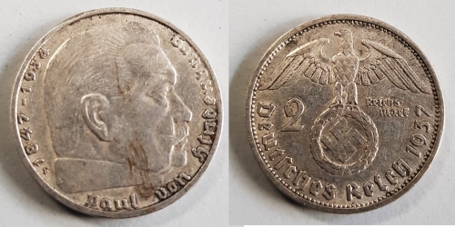 2 Reichsmark 1937 F vz