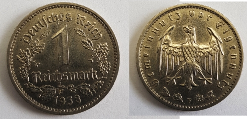 1938 F 1 Reichsmark Jäger 354