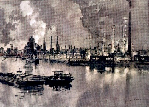 Ruhrgebiet Auto Aral-Karte Nr. 6 Lager Gelsenkirchen * ca. 1950