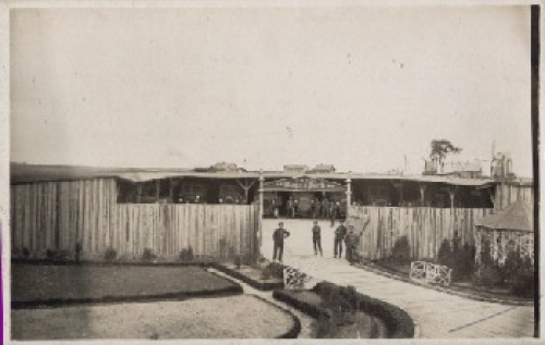 German wagon park with trucks WWI. * circa 1915