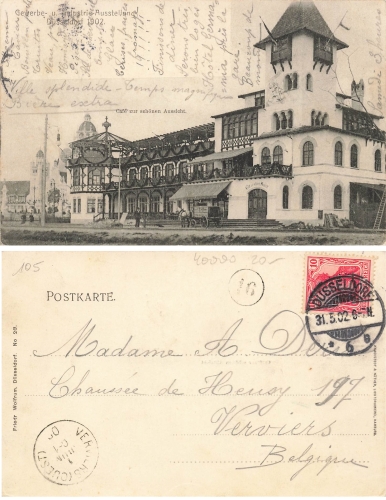 Düsseldorf Gewerbe und Industrie Ausstellung 1902 Cafe o 31.5.02